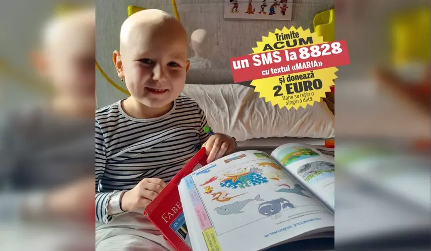 Maria are nevoie de 60.000 de euro pentru a putea fi internată un an, în Italia. Fetița de 5 ani a fost diagnosticată cu leucemie acută limfoblastică