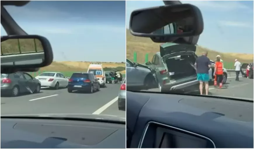 Accident în lanț cu 6 mașini, pe Autostrada Soarelui: a fost activat Planul Roșu de Intervenție, traficul este blocat