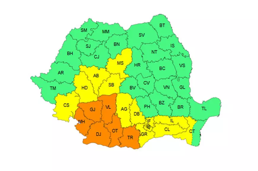 Temperaturi de 40 de grade în România. Cod portocaliu și galben de caniculă: harta zonelor vizate de avertizarea meteo ANM