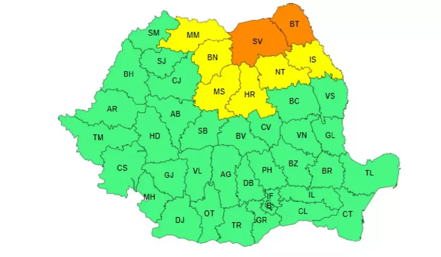 Județele sub cod roșu și portocaliu de inundații, după furtunile de joi