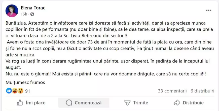 Mama unui elev, mesaj viral pentru învățătorii care au dat Titularizarea: „Nu toți părinții vor doamne drăguțe”. Ce răspuns arogant a primit femeia