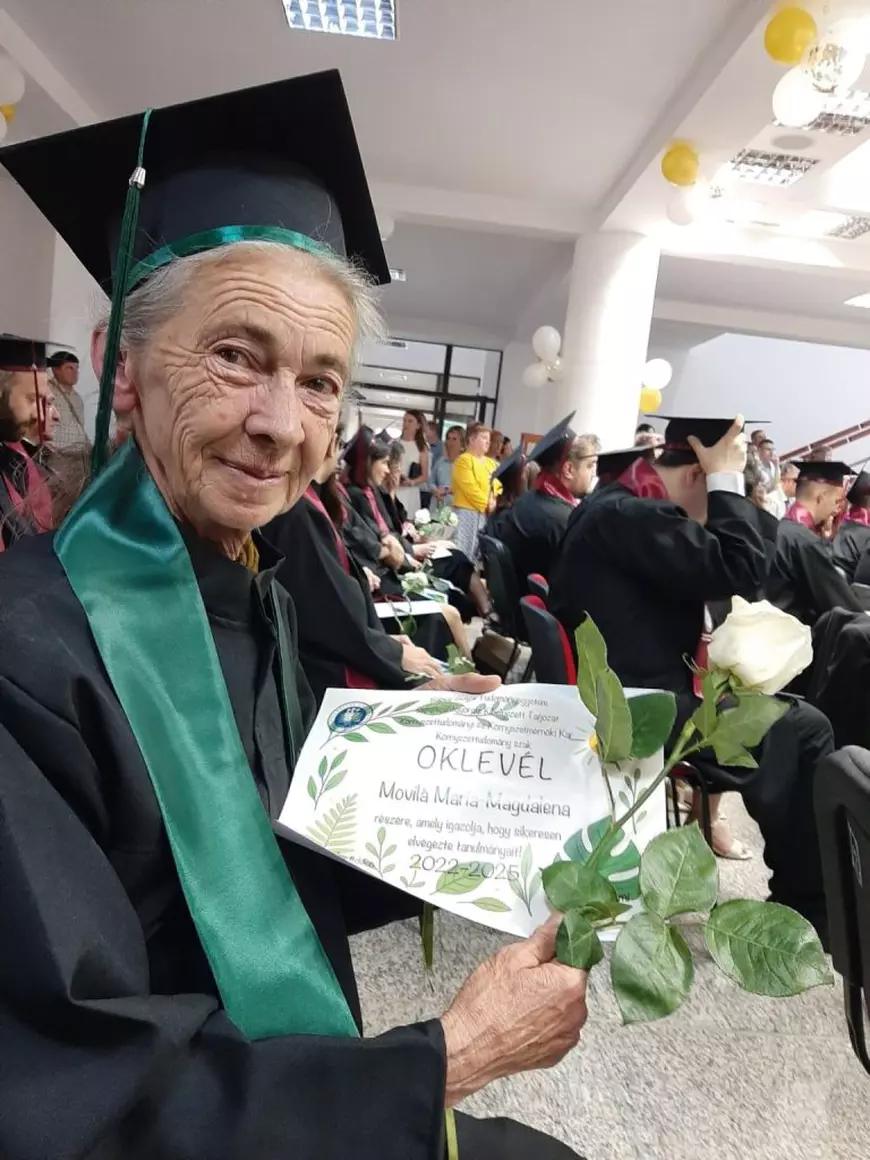 Povestea femeii de 73 de ani din Sfântu Gheorghe care a absolvit facultatea, iar acum își dă licența. „Lucrarea tratează relația dintre oameni și urși”