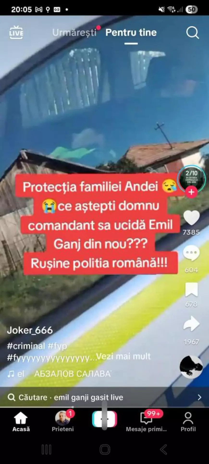 Doi polițiști instruiți să păzească locuința rudelor tinerei din Mureș ucise de Emil Gânj, filmați în timp ce dormeau în mașină