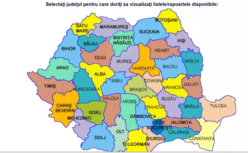 harta rezultate evaluare nationala 2025