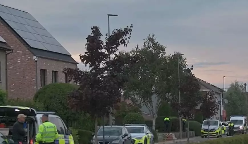 Stradă blocată de poliția belgiană