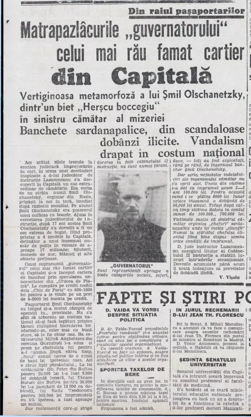 Crucea de Piatră, cartierul celor 22 de bordeluri din București. Povestea „Guvernatorului” Șmil Olschanetsky, emigrantul rus care stăpânea lumea interlopă 