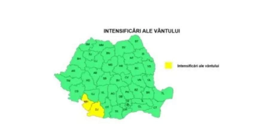 Cod galben de vânt puternic în mai multe județe, miercuri și joi. Temperaturile scad accentuat