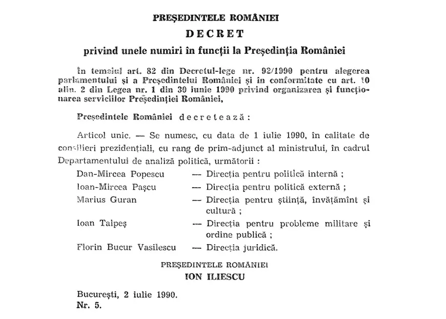 Nicușor Dan versus ceilalți președinți ai României. Echipele de consilieri numite la foc automat de foștii șefi de stat