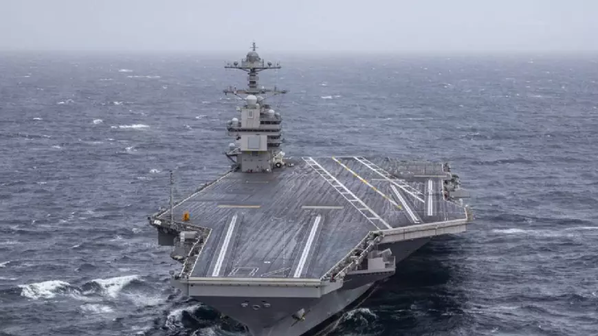 Portavionul USS Gerald Ford a sosit duminică în Marea Caraibelor Foto: Hepta