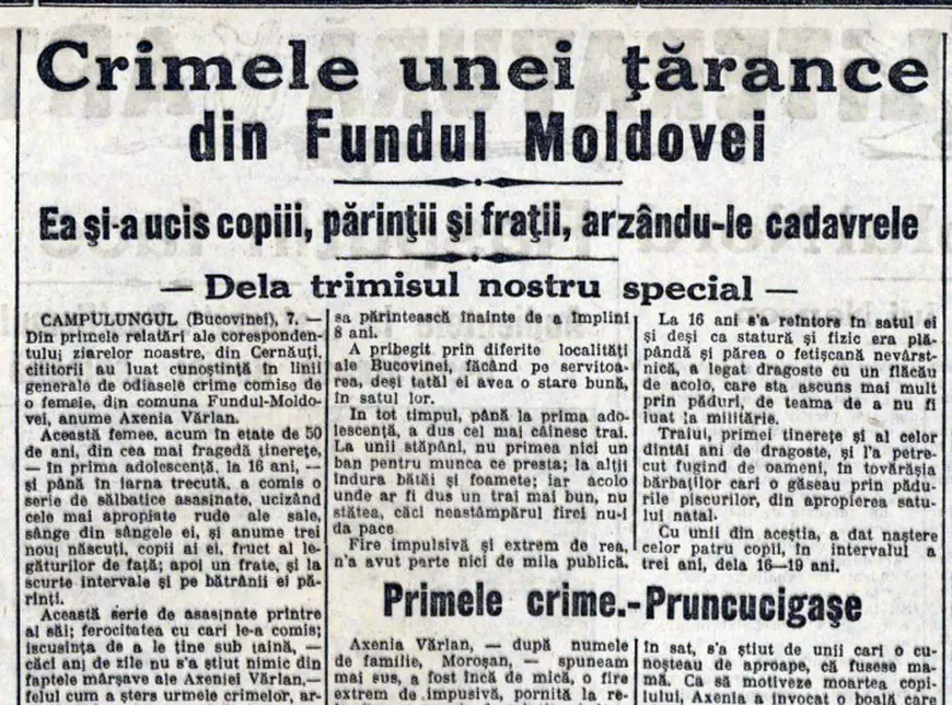 Un facsimil dintr-un ziar vechi, alb negru