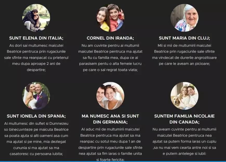 Mesaje false pe site-ul „Măicuței Beatrice” 