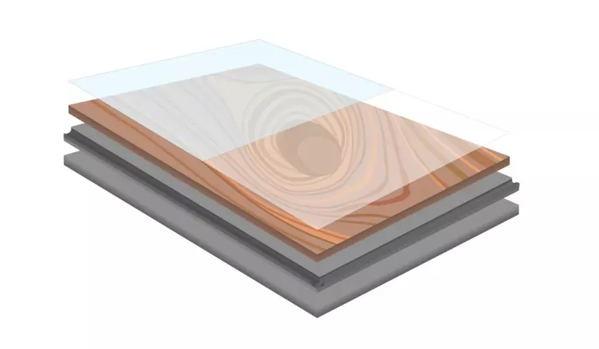 Pardoseala SPC, făcuta din straturi de amestec de calcar și polimeri