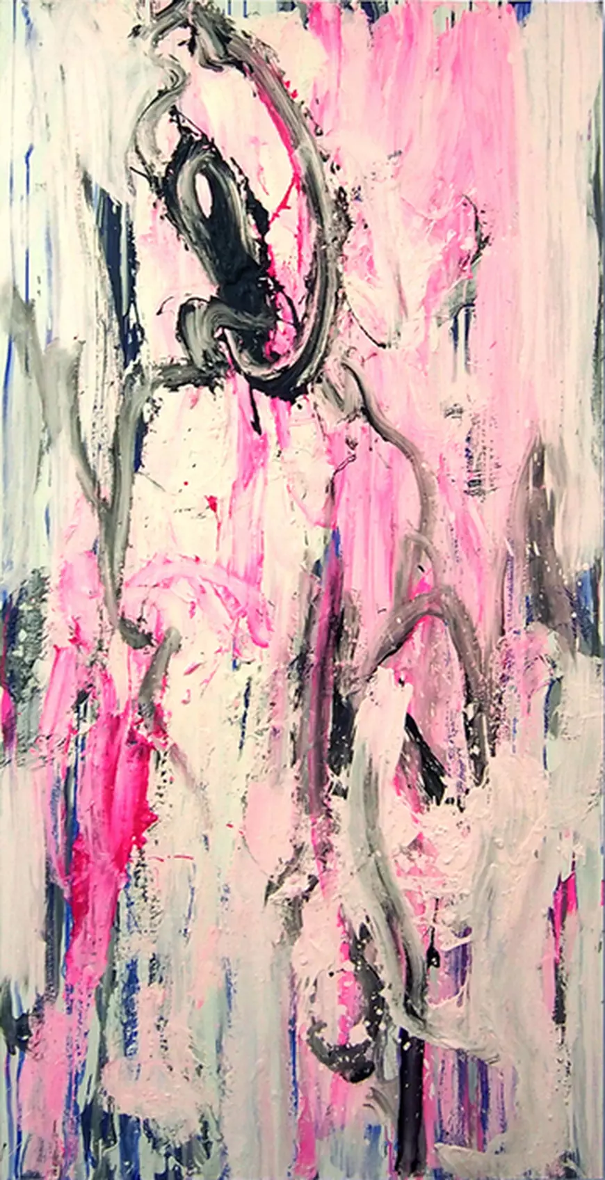 Un tablou in nunate de roz și alb