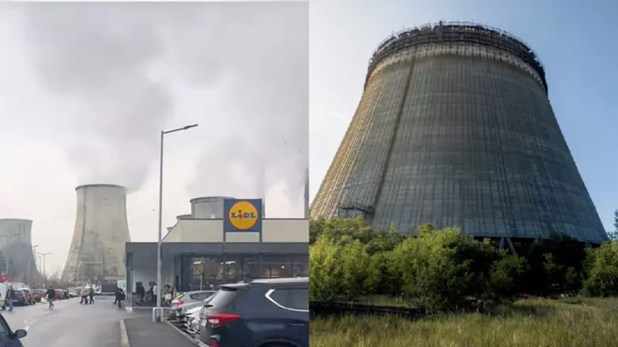un turn de răcire al unei centrale// turnul de răcire de la Crenobîl, Ucraina