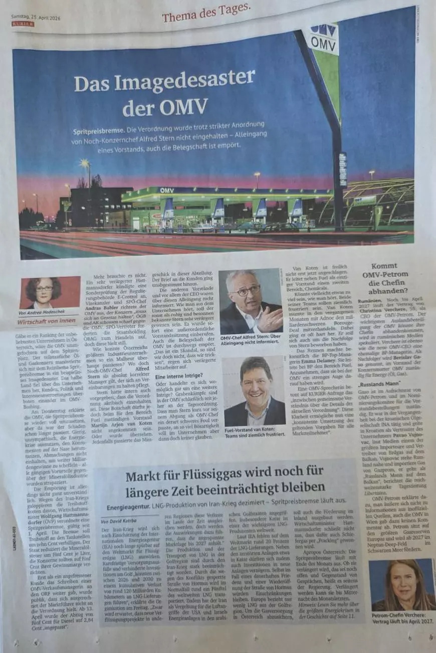Libertatea, citată de presa din Austria: „Dezastrul de la OMV”