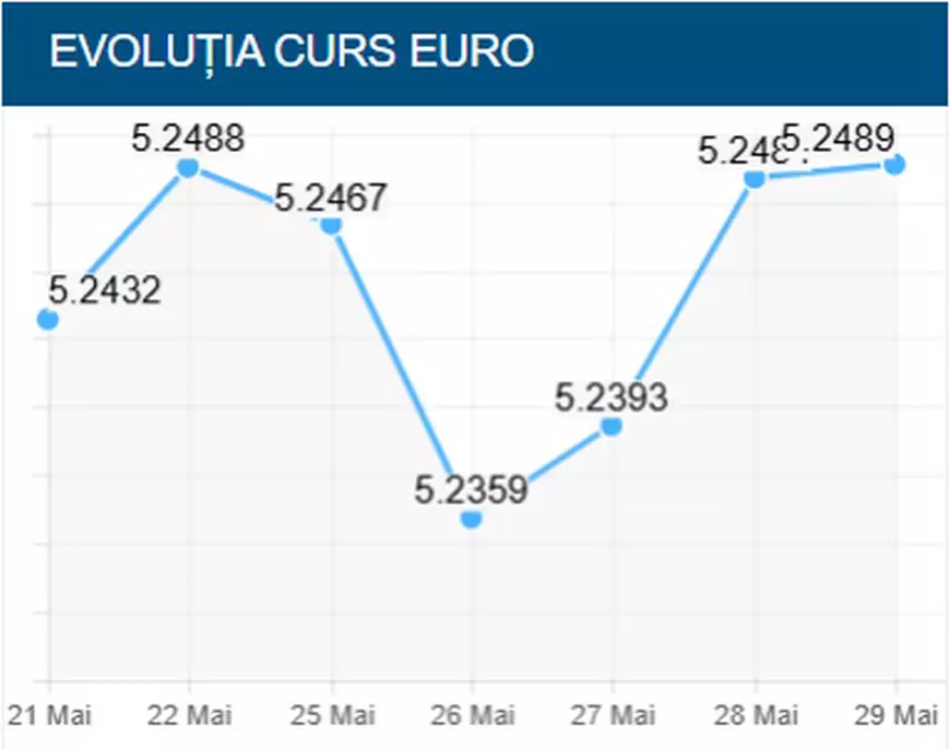 Leul scade în raport cu euro, prețul aurului crește simțitor, vineri, 29 mai 2026. Cursul BNR