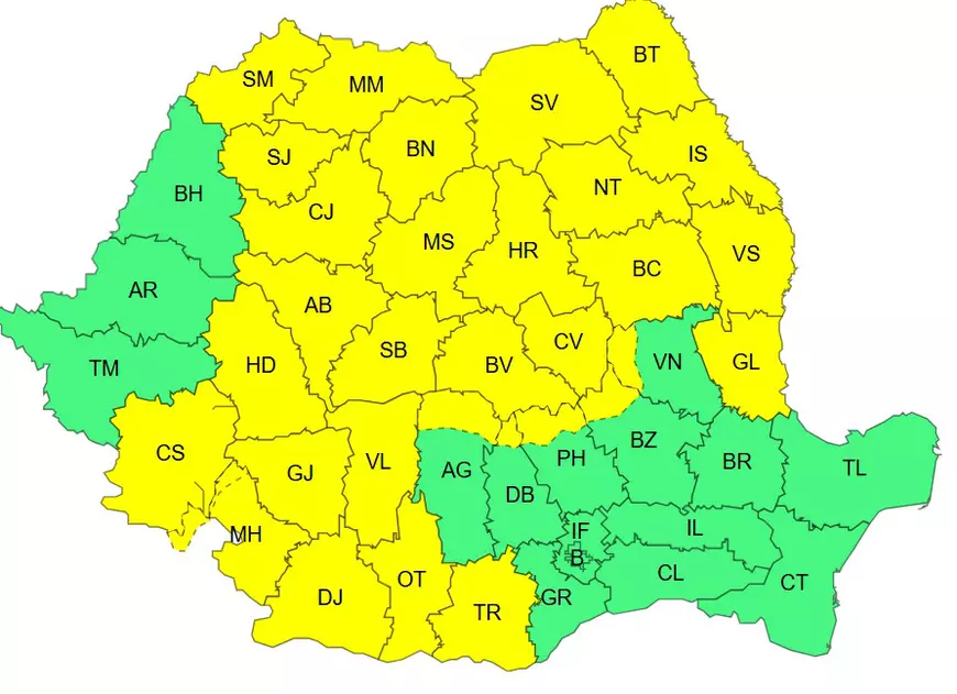 Județele lovite de fenomene meteo extreme pe 29 mai 2026. Sursa foto: ANM.