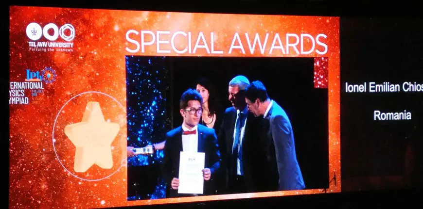 Ionel Emilian Chiosa a primit și premiul special Best Creative Solution, la Olimpiada Internațională de Fizică din 2019