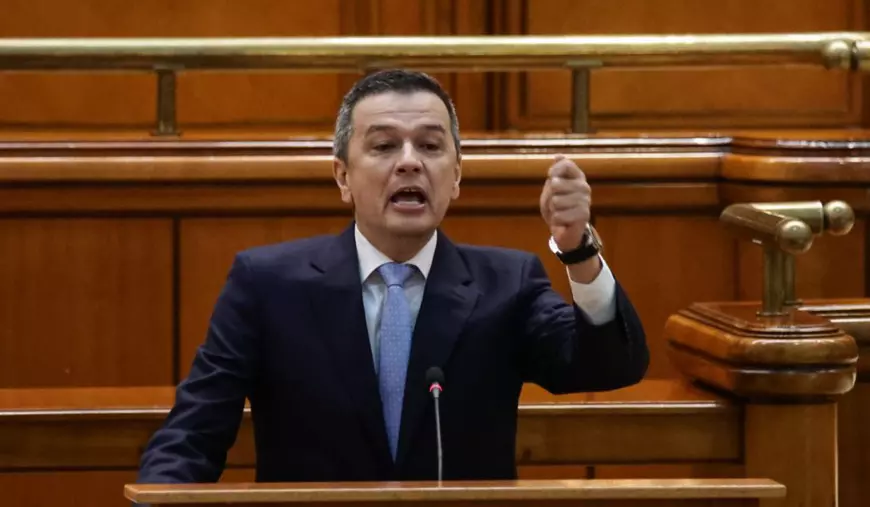 Sorin Grindeanu, în Parlamentul României, în timpul moțiunii de cenzură