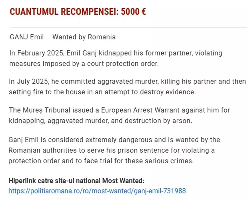 Poliţia Română l-a căutat pe Gânj mai tânăr, mai târziu şi cu 10 cm mai înalt. Ministerul de Interne evită să spună dacă recompensa de 5.000 de euro mai e valabilă