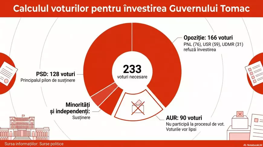 Poza pentru articolul Guvernul Tomac, la mâna puciștilor. Aritmetica parlamentară, clar defavorabilă omului garantat de Nicușor Dan