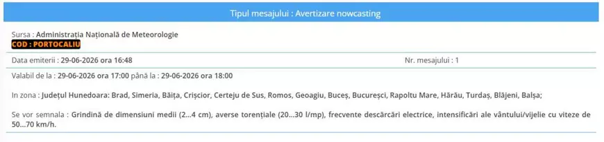 ANM a început să emită avertizări Nowcasting de furtuni violente, în plin cod roșu de caniculă. Care au fost zonele afectate și cum arată bilanțul pagubelor