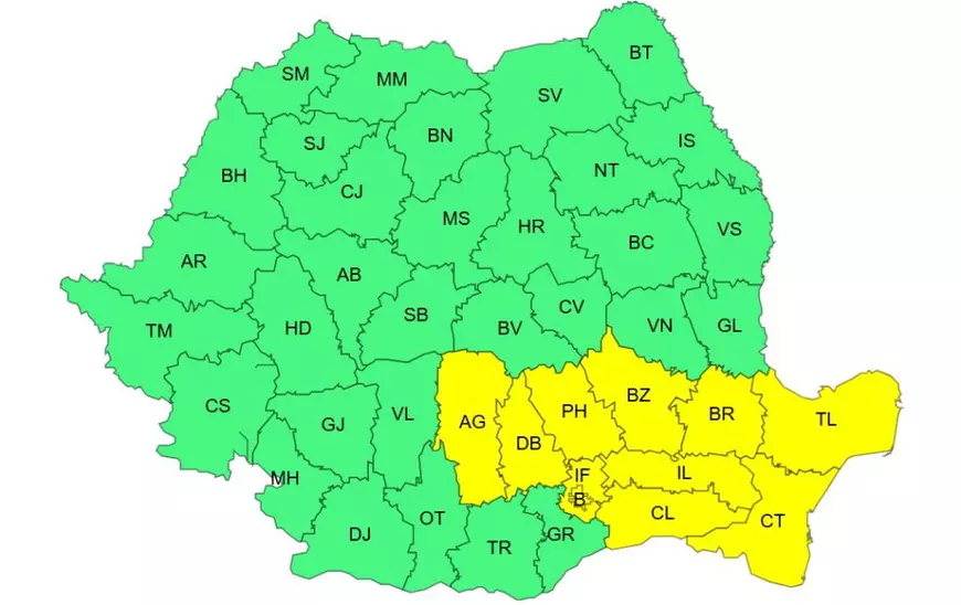 Ploi torențiale, grindină și vijelii în București și 10 județe. Harta zonelor vizate de o nouă avertizare meteo ANM cod galben
