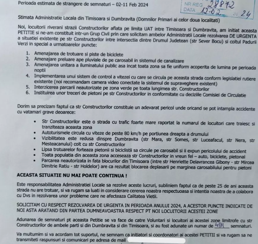 Cazul „Matias”, băiatul din Dumbrăvița, Timiș, spulberat de mașină pe o stradă fără trotuare. Primăria a făcut exproprieri pentru asfaltare, dar fără spații pentru pietoni 
