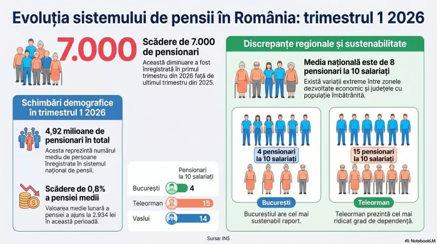7.000 de pensionari români au dispărut din statisticile INS în doar trei luni