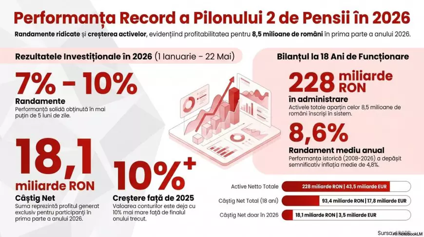Câți bani a strâns un român cu venit mediu la Pilonul 2 de pensii, după 18 ani de contribuții