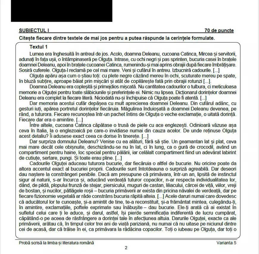 Un elev din Oradea a dat Evaluarea Națională la Română în spital. Ce subiecte de rezervă a primit