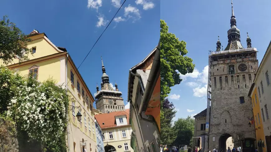Turnul cu ceas din Sighișoara/ Colaj
