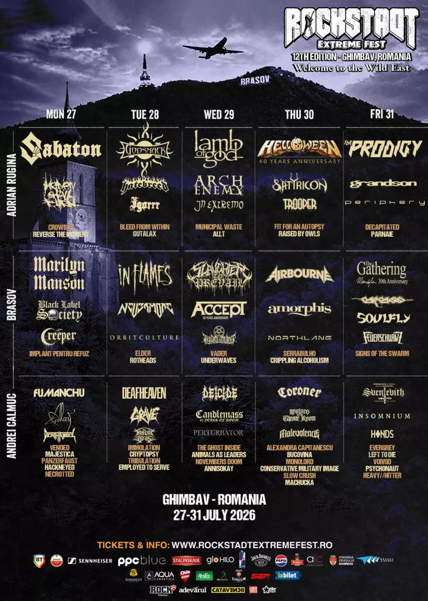 Câteva zile ne despart de Rockstadt Extreme Fest 2026. Ghimbav devine noua casă a unuia dintre cele mai ambițioase festivaluri de metal din Europa.