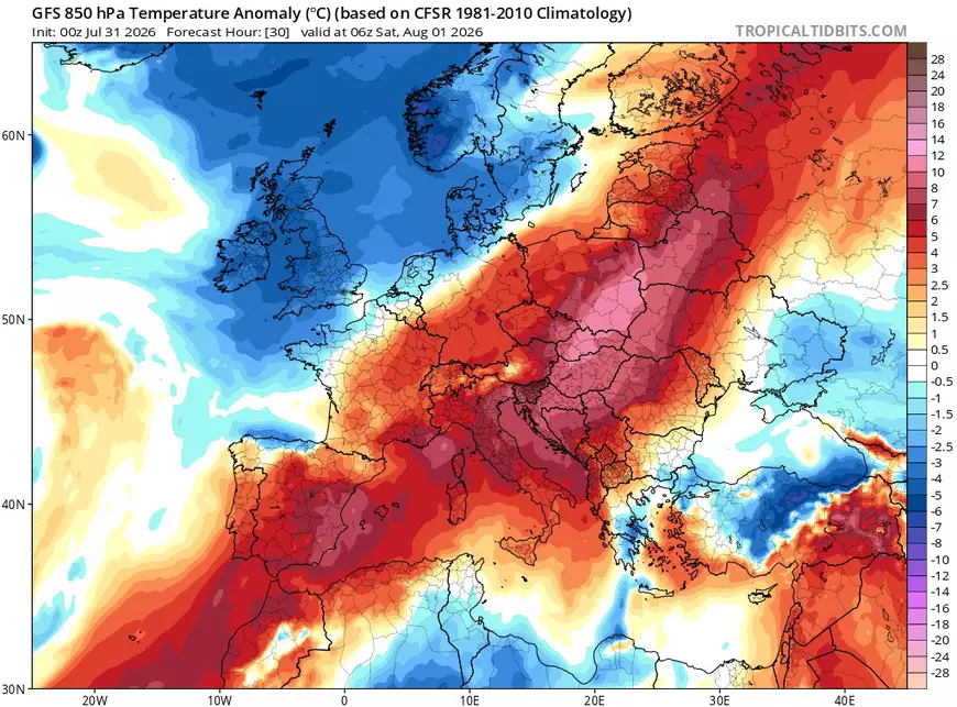 Europa, lovită de un val de căldură extremă după un blocaj Omega. Modelele meteo indică temperaturi record în august 2026