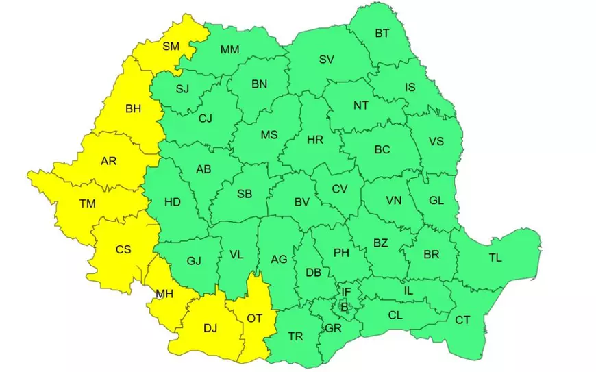 ANM a extins avertizările de caniculă: 18 județe intră de vineri sub coduri galben și portocaliu de temperaturi extreme