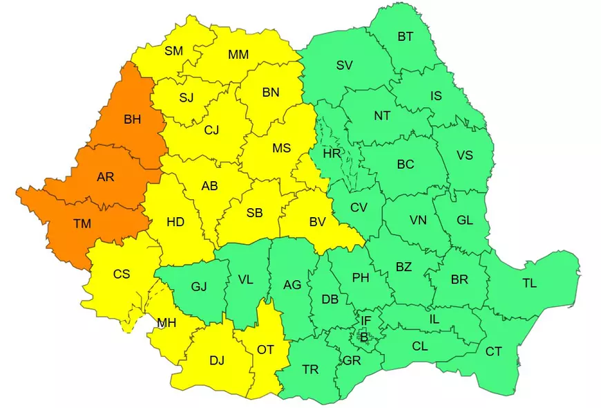 ANM a extins avertizările de caniculă: 18 județe intră de vineri sub coduri galben și portocaliu de temperaturi extreme