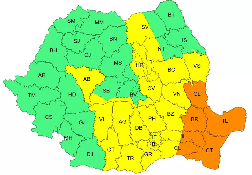 ANM a emis cod roșu de furtuni și ploi torențiale. Capitala și mai multe județe, sub coduri galben și portocaliu în următoarele ore