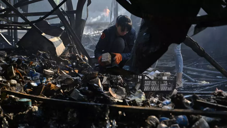 Piață din Kiev atacată de ruși Foto: Profimedia