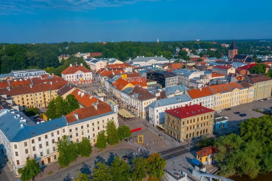 Vedere panoramică asupra orașului Tartu din Estonia.