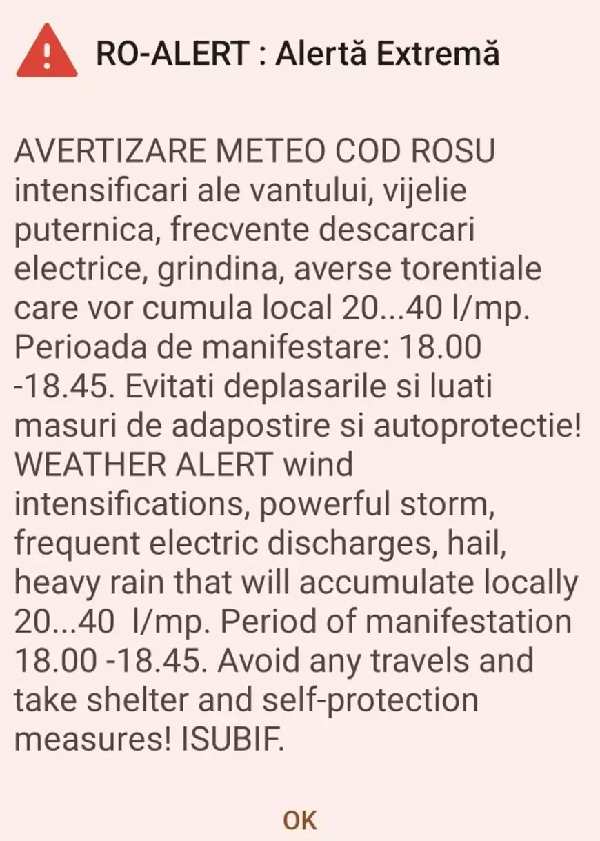 Cod Roșu pentru furtuni violente și descărcări electrice în București și Ilfov / Trafic restricționat pe DN1. Recomandările poliției