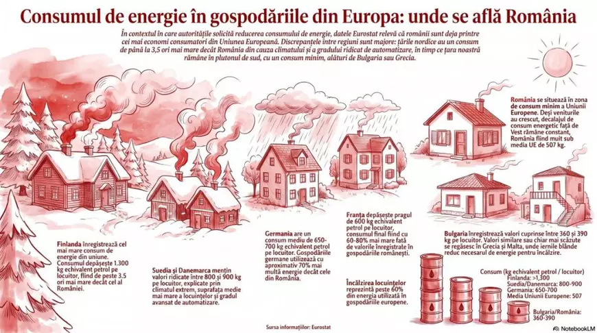 Guvernul cere economie la curent, dar românii consumă deja mult sub media Europei