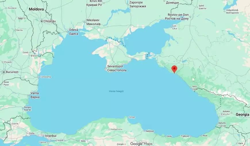 Harta care arată localitatea Arkhipo-Osipovka din regiunea Krasnodar din Rusia, pe Google Maps