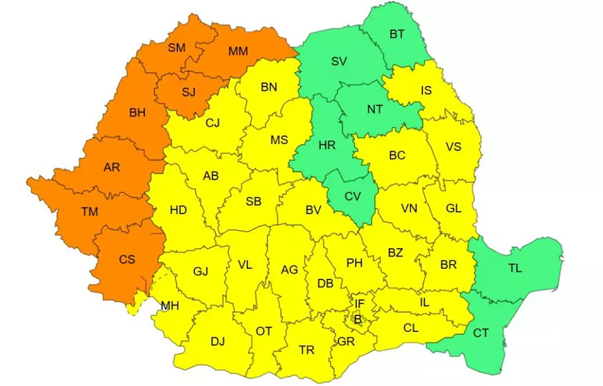 ANM a emis noi avertizări meteo cod galben și portocaliu: 7 județe sunt azi sub alertă de căldură extremă, de mâine revin ploile