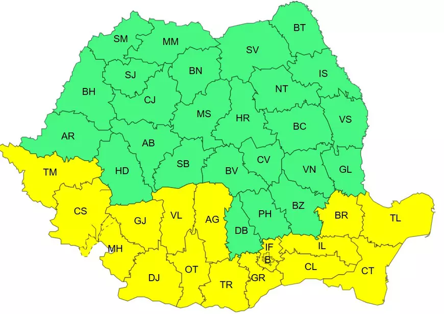 ANM a emis pentru sâmbătă noi avertizări de fenomene meteo extreme: furtuni puternice, dar și caniculă în următoarele ore