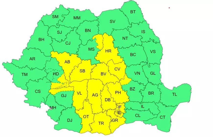 ANM a emis pentru sâmbătă noi avertizări de fenomene meteo extreme: furtuni puternice, dar și caniculă în următoarele ore