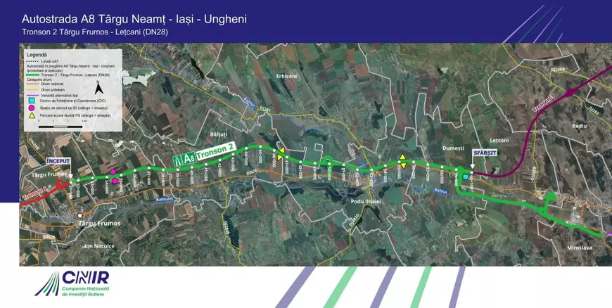 Autostrada Unirii A8, cu frâna trasă pe sectorul Târgu Neamț - Iași - Ungheni: Două tronsoane intră în proiectare, restul e blocat în instanță și contestații