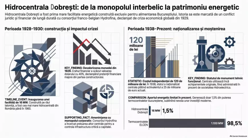Secretele Hidrocentralei Dobrești: ce a construit Primăria București pe Ialomița între anii 1928 și 1930