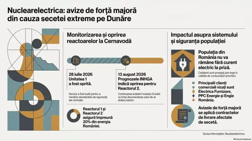 Nuclearelectrica, caz de forță majoră, nu va putea livra energie clienților. Electrica Furnizare, PPC și Engie, afectate