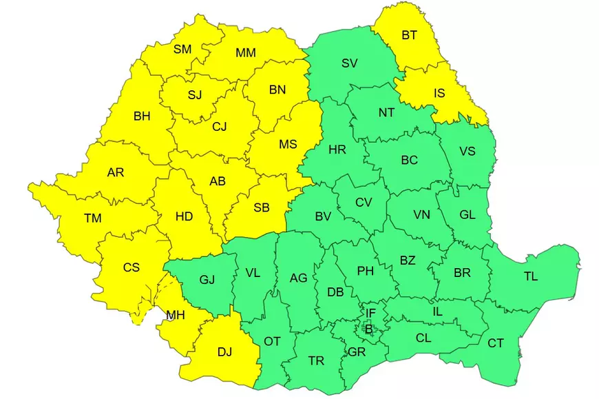35 de județe lovite marți de furtuni puternice. ANM anunță ploi, vijelii și o răcire cu până la 12 grade în mai multe zone