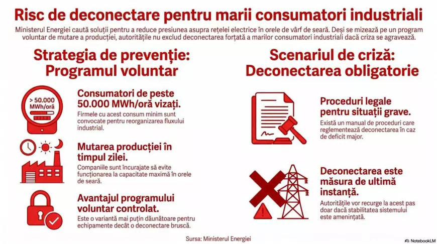 Categoria care ar putea fi deconectată, dacă se adâncește criza din energie. Anunțul făcut de un oficial din minister